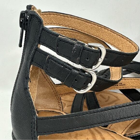 Born Challis Gladiator Wedge Sandals - BLACK - Picture 2 of 9